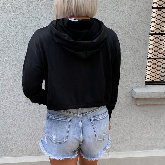 Athletic Cropped Color Block Hoodie Pullover - Size Large - Picture 4 of 6